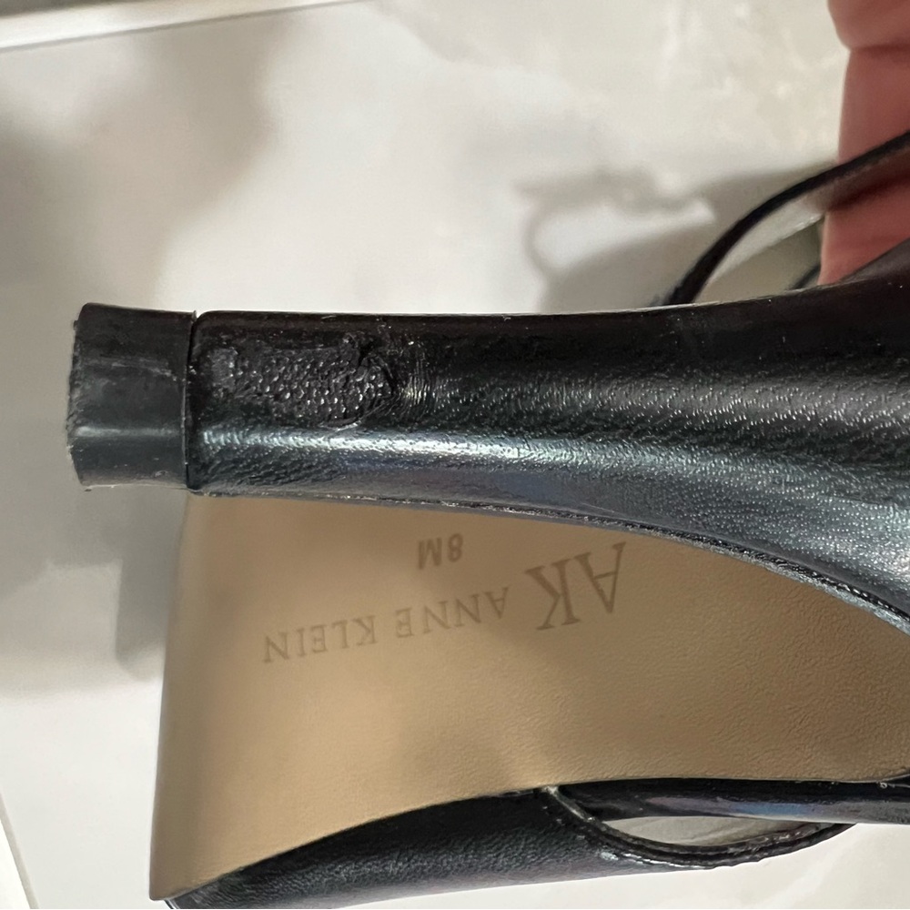 Anne Klein Crosby Sling Back Leather Heels - Picture 6 of 7